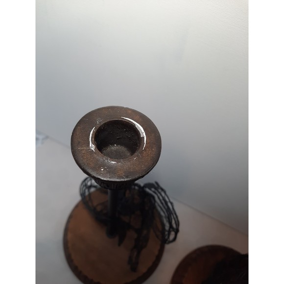 Wire Sculpted Ape Candle Holders Pair of Candlesticks - Picture 6 of 9